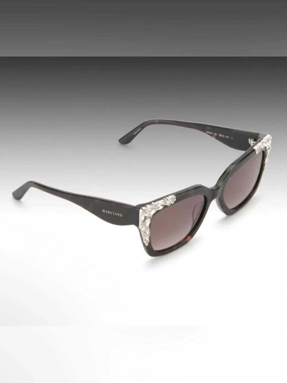 Guess By Marciano GM00027 Embellished Dark Havana Rectangular Sunglasses w/ Box